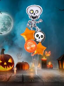 5pc Halloween Skeleton Foil Balloon Bundle