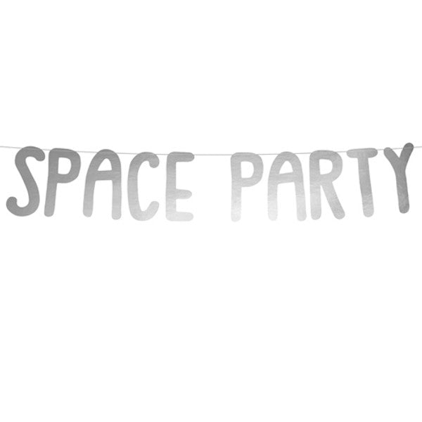 Space Party Silver Foil Letter Paper Banner