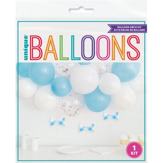 Blue Gingham 1st Birthday Arch DIY latex balloon kit
