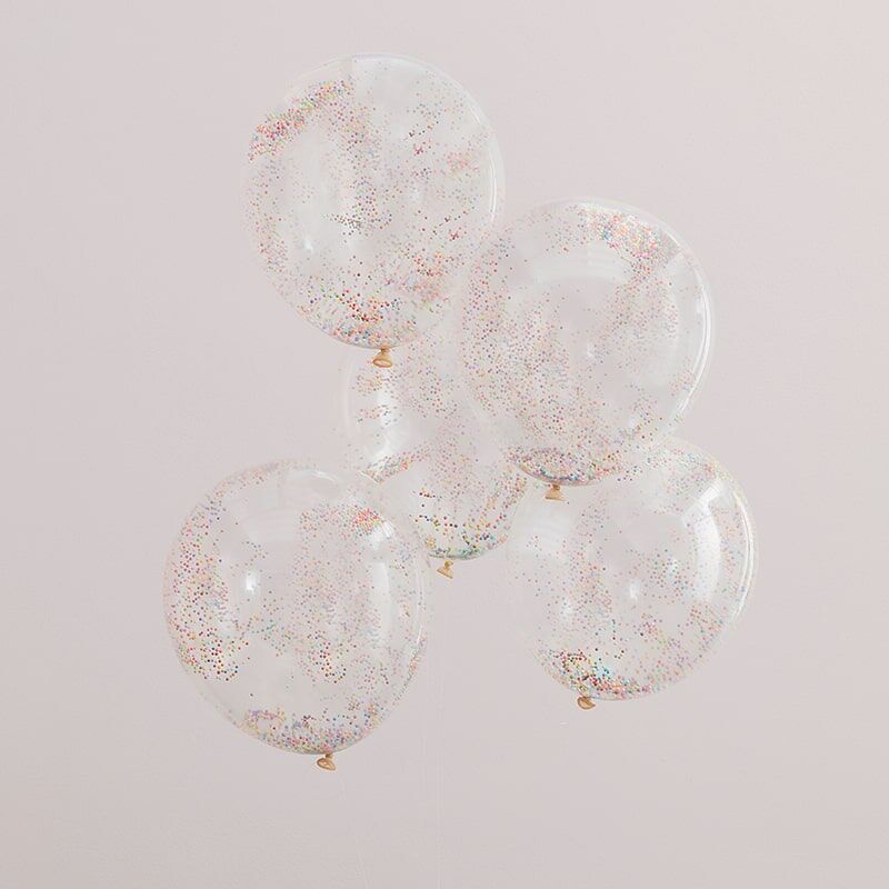 Rainbow Brights Confetti Balloons
