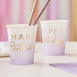 Gold/Lilac Watercolour Cup