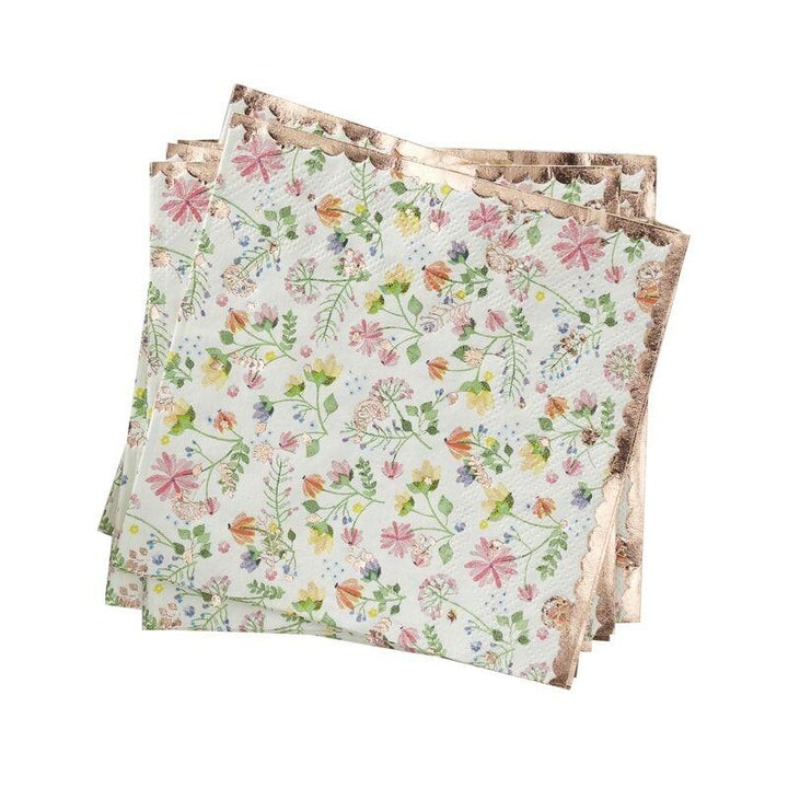 Rose Gold Floral Napkins