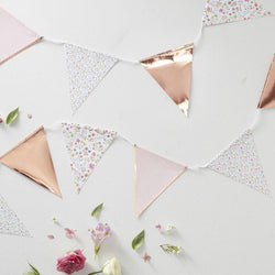 Rose Gold Floral Bunting