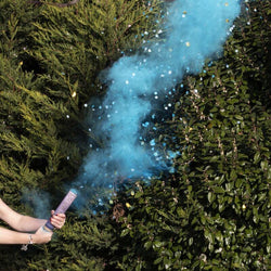 Blue Smoke Cannon with Confetti