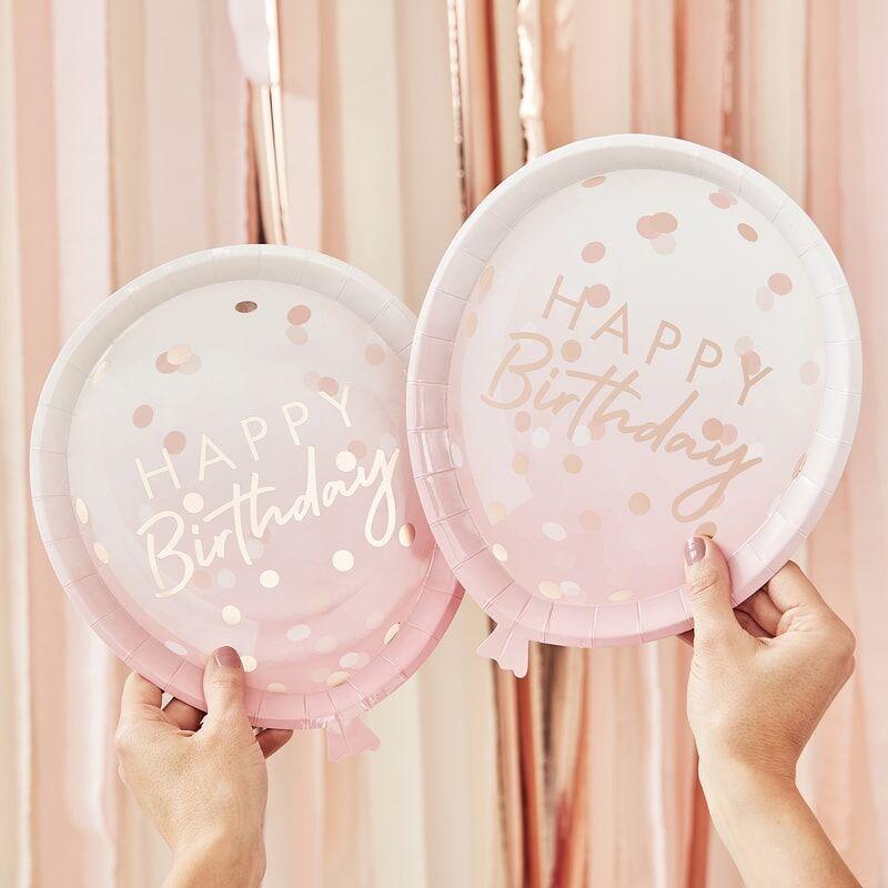 Rose/Gold Balloon Shaped Plates