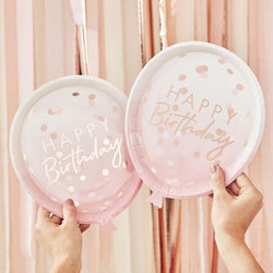 Rose/Gold Balloon Shaped Plates