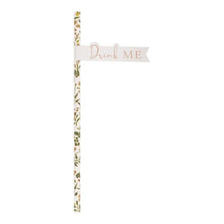 Floral Flag Paper Straw
