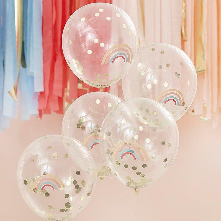 Rainbow Confetti Balloons