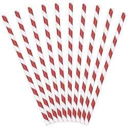 Red Stripped Paper Straws