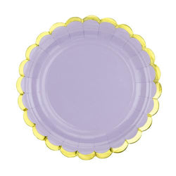 Lilac/Gold Scalloped Plates