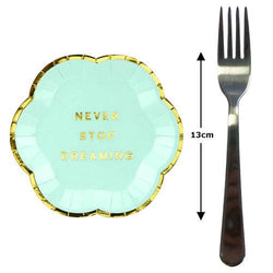 Never Stop Dreaming Mint Plates