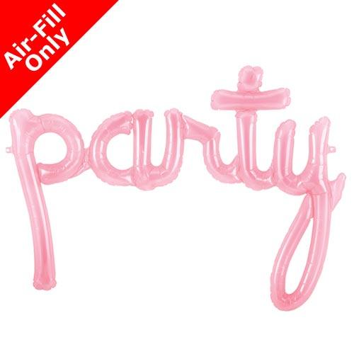 44"Party Pink Script Balloon