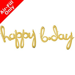 35" Happy Birthday Gold Script Balloon