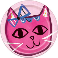 9" Pink Cat Plate