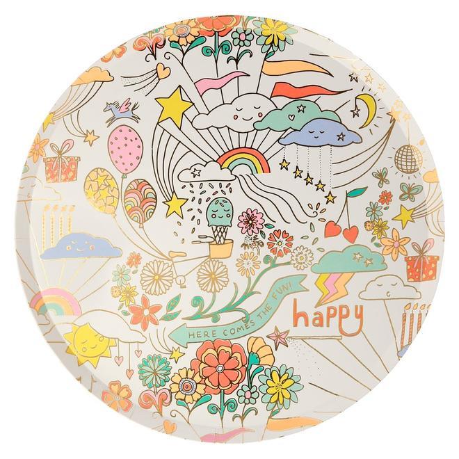 Happy Doodle Dinner Plates