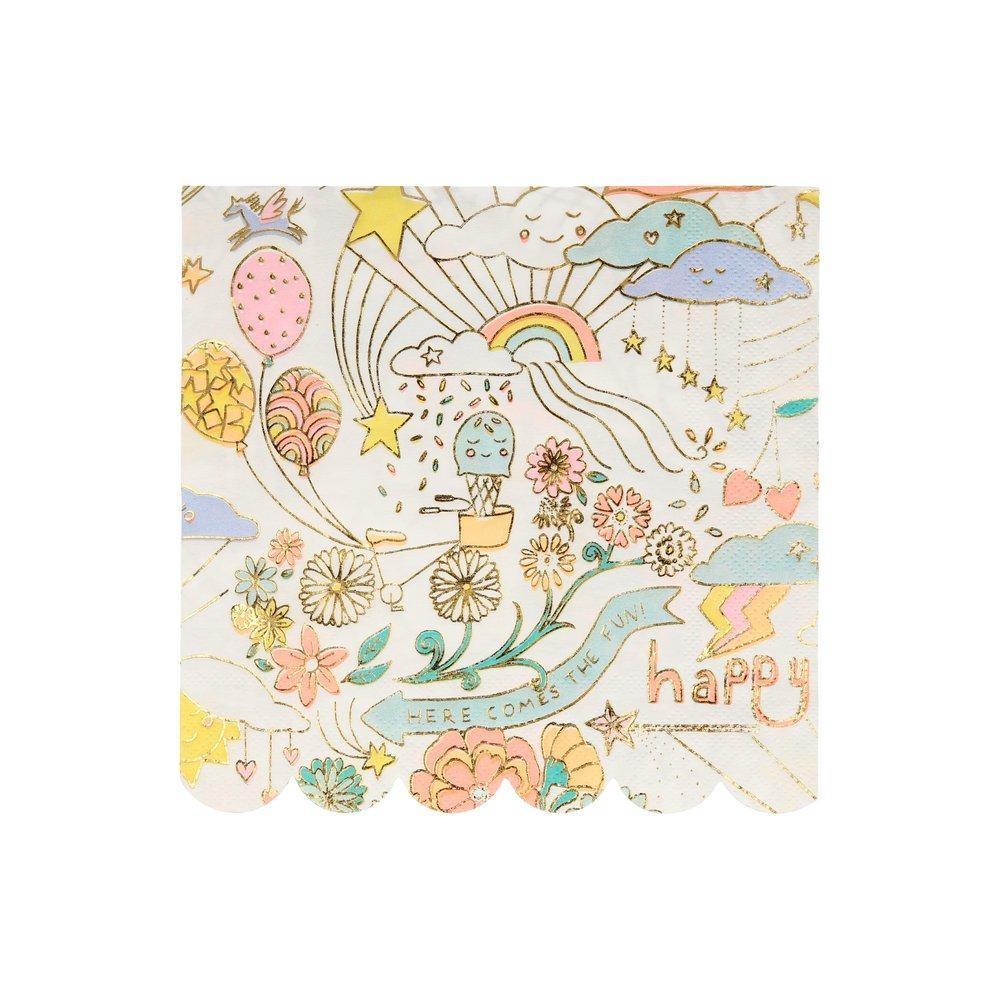 Happy Doodle Large Napkins