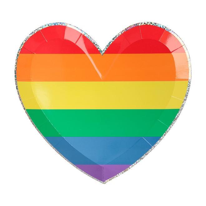 Rainbow Heart Large Plates