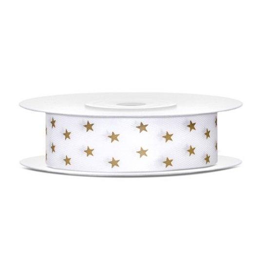 Gold Star White Ribbon