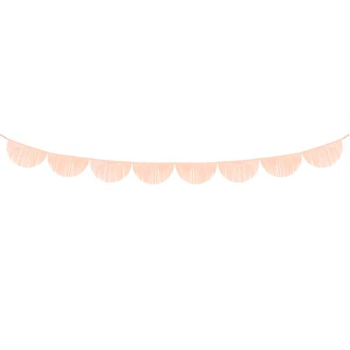 Light Peach Scalloped Fringe Tissue Garland