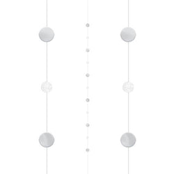 White & Silver Circles Balloon Fun String