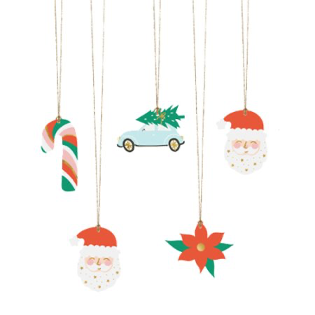 Santa Assorted Paper Gift Tags