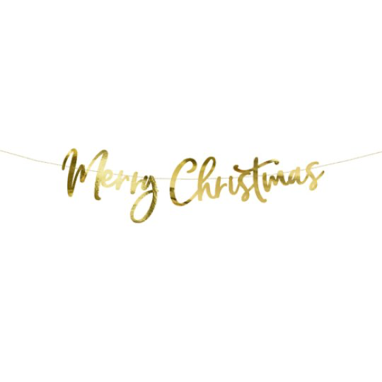 Merry Christmas Gold Banner