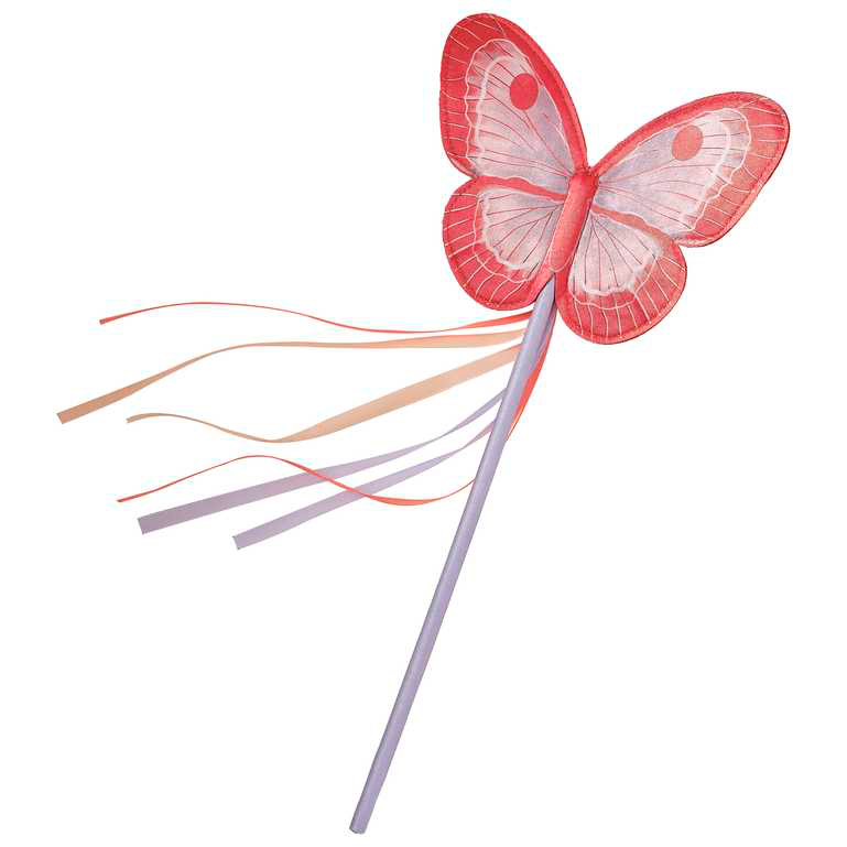 Red & Lilac Butterfly Wand